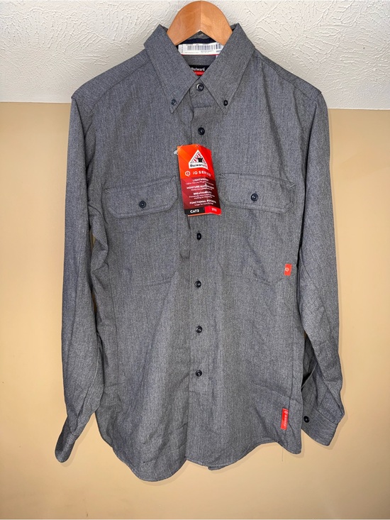 bulwark Other - Bulwark FR IQ Series Shirt Men M Gray Flame Resistant CAT 2 Work Shirt